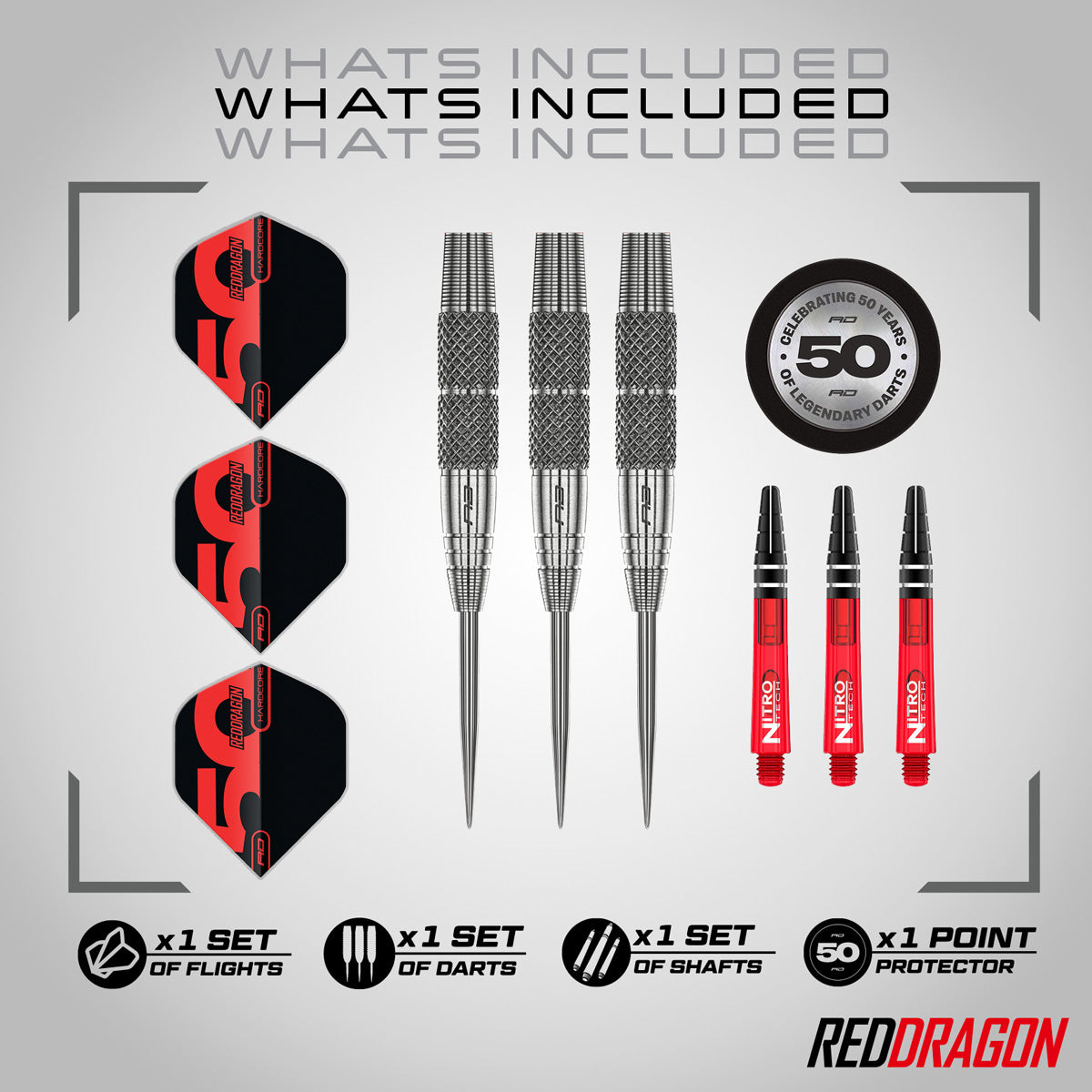 Red Dragon Grizzly 2 85% Tungsten Steel Tip Darts - view 2