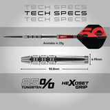 Red Dragon Hexoset 3 90% Tungsten Steel Tip Darts - view 5