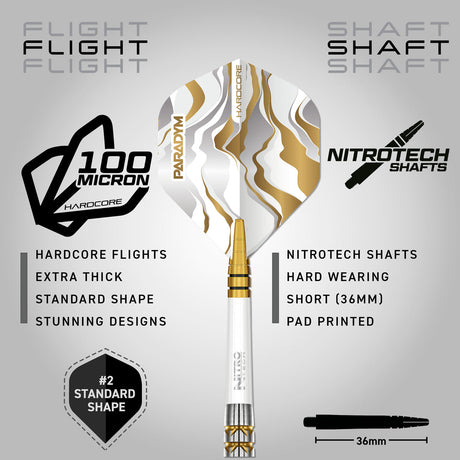 Red Dragon Paradym Gold Parallel 90% Tungsten Steel Tip Darts - view 3