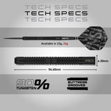 Red Dragon Peter Wright Black Mamba 90% Tungsten Steel Tip Darts - view 5