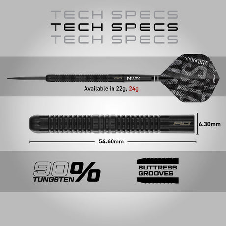 Red Dragon Peter Wright Black Mamba 90% Tungsten Steel Tip Darts - view 5
