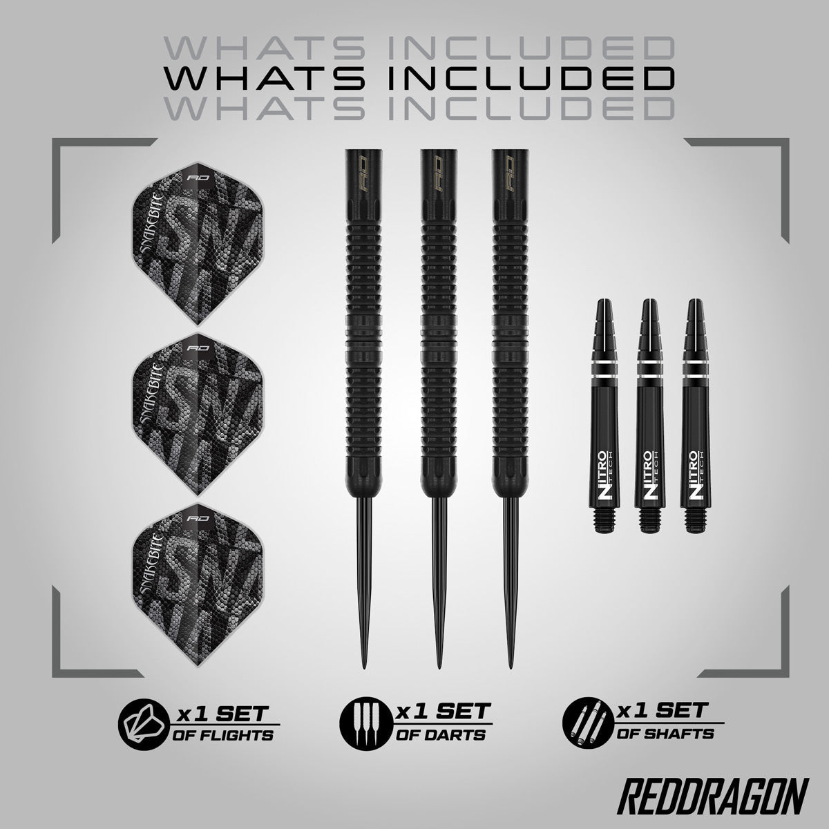 Red Dragon Peter Wright Black Mamba 90% Tungsten Steel Tip Darts - view 2