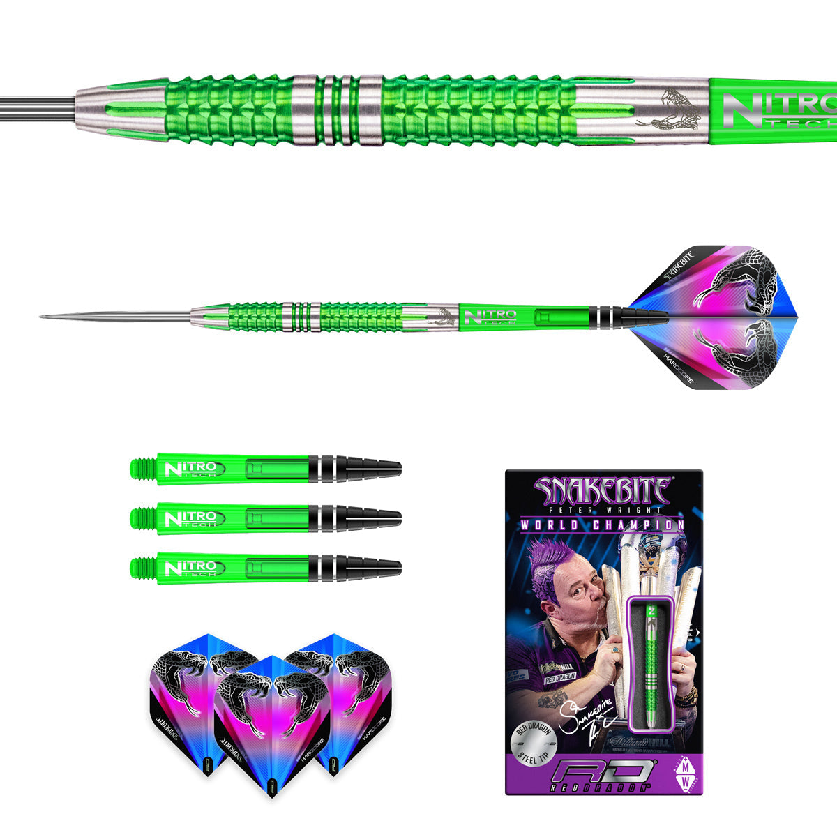 Peter Wright Mamba 2 90% Tungsten Steel Tip Darts by Red Dragon - view 5