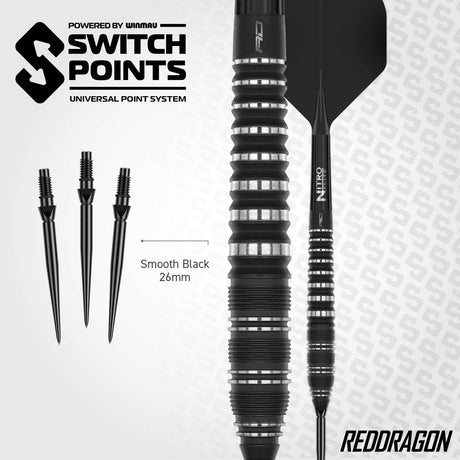 Red Dragon Sable Torpedo Switch Point 90% Tungsten Steel Tip Darts - view 5