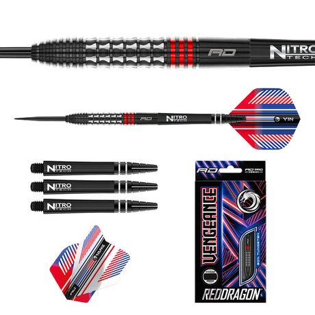 Vengeance Red 90% Tungsten Steel Tip Darts by Red Dragon - view 5