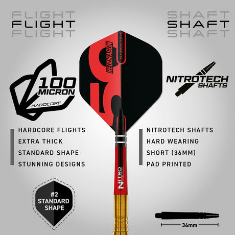 Red Dragon Virgin 5 90% Tungsten Steel Tip Darts - view 3