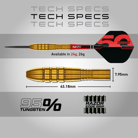 Red Dragon Virgin 5 90% Tungsten Steel Tip Darts - view 5