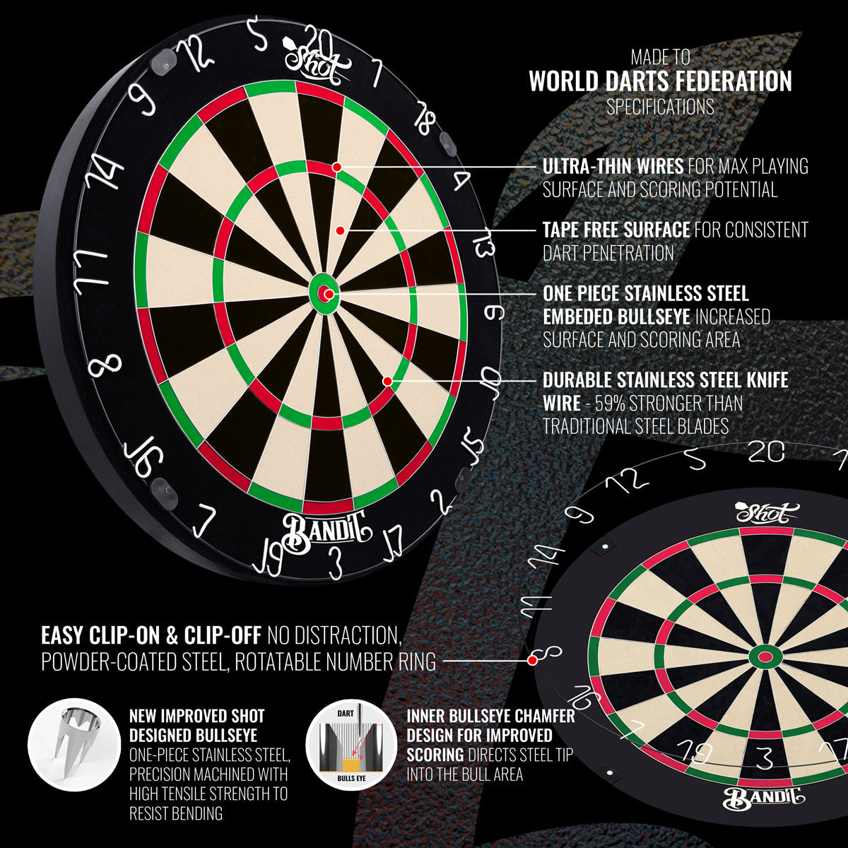 Bandit Bristle Dartboard by Shot - view 7