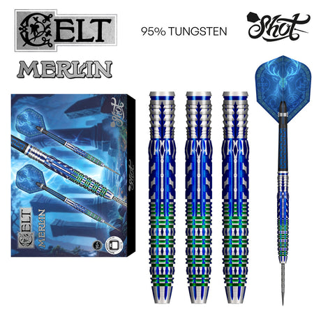 Shot Celt Merlin 95% Tungsten Steel Tip Darts