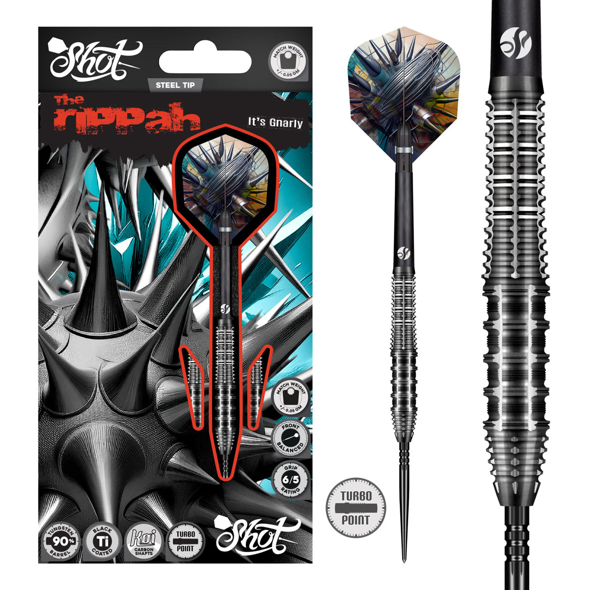 Shot Gnarly Rippah Turbo Point 90% Tungsten Steel Tip Darts