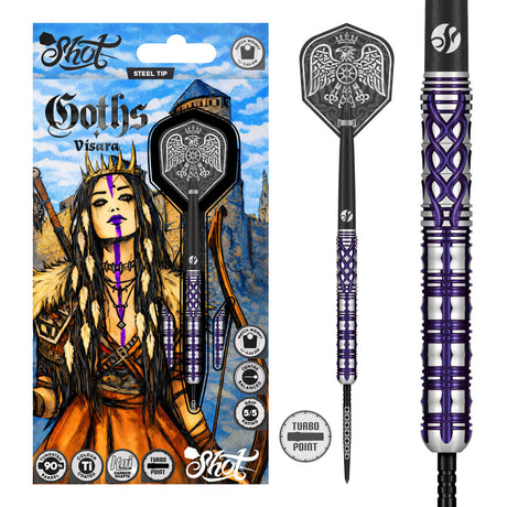 Shot Goths Visara Turbo Point 90% Tungsten Steel Tip Darts