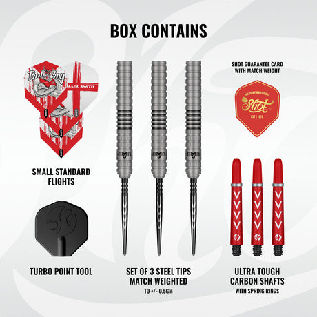 Shot Michael Smith Series II Turbo Point 90% Tungsten Steel Tip Darts - view 3