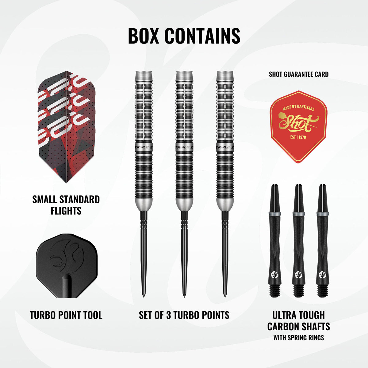 Shot Pro Series Niels Zonneveld 2.0 Turbo Point 90% Tungsten Steel Tip Darts