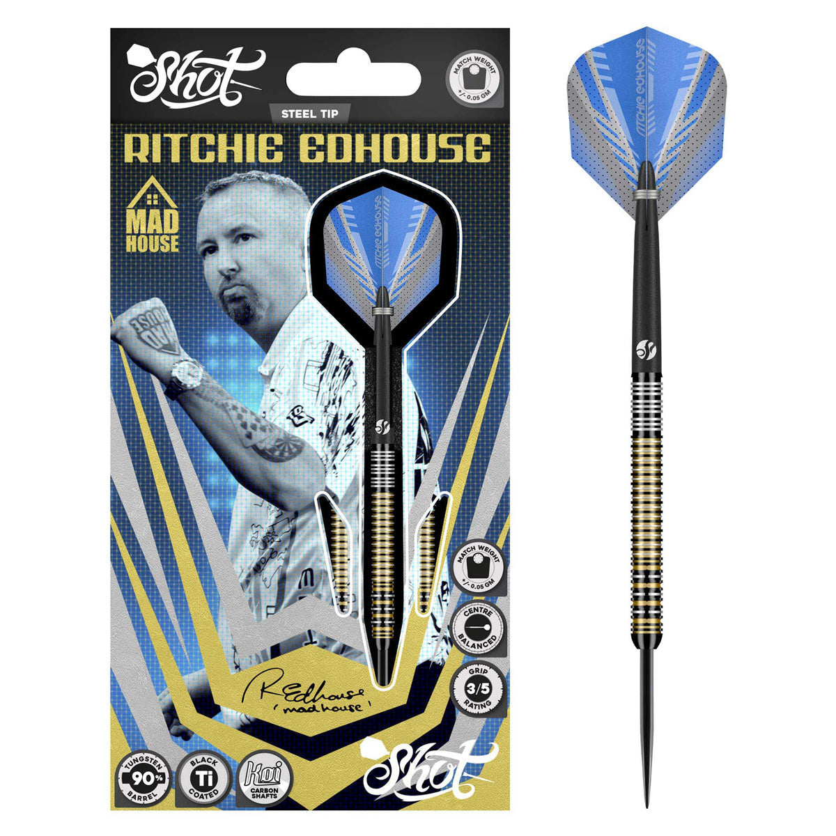 Shot Ritchie Edhouse Madhouse 90% Tungsten Steel Tip Darts - view 6