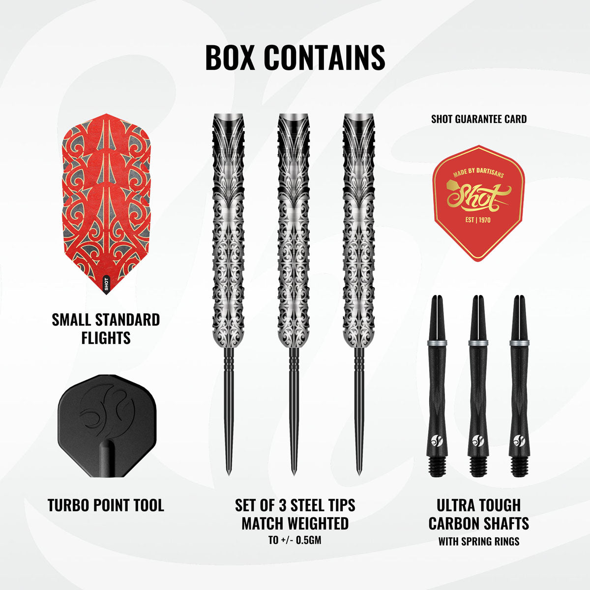 Shot Warrior Taiaha Turbo Point 90% Tungsten Steel Tip Darts