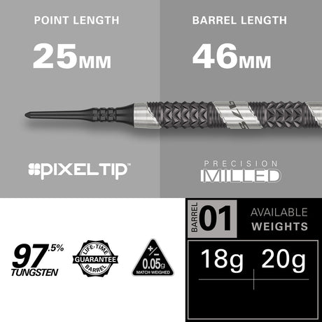 975 Ultra Marine 10 97.5% Tungsten Soft Tip Darts by Target - view 3