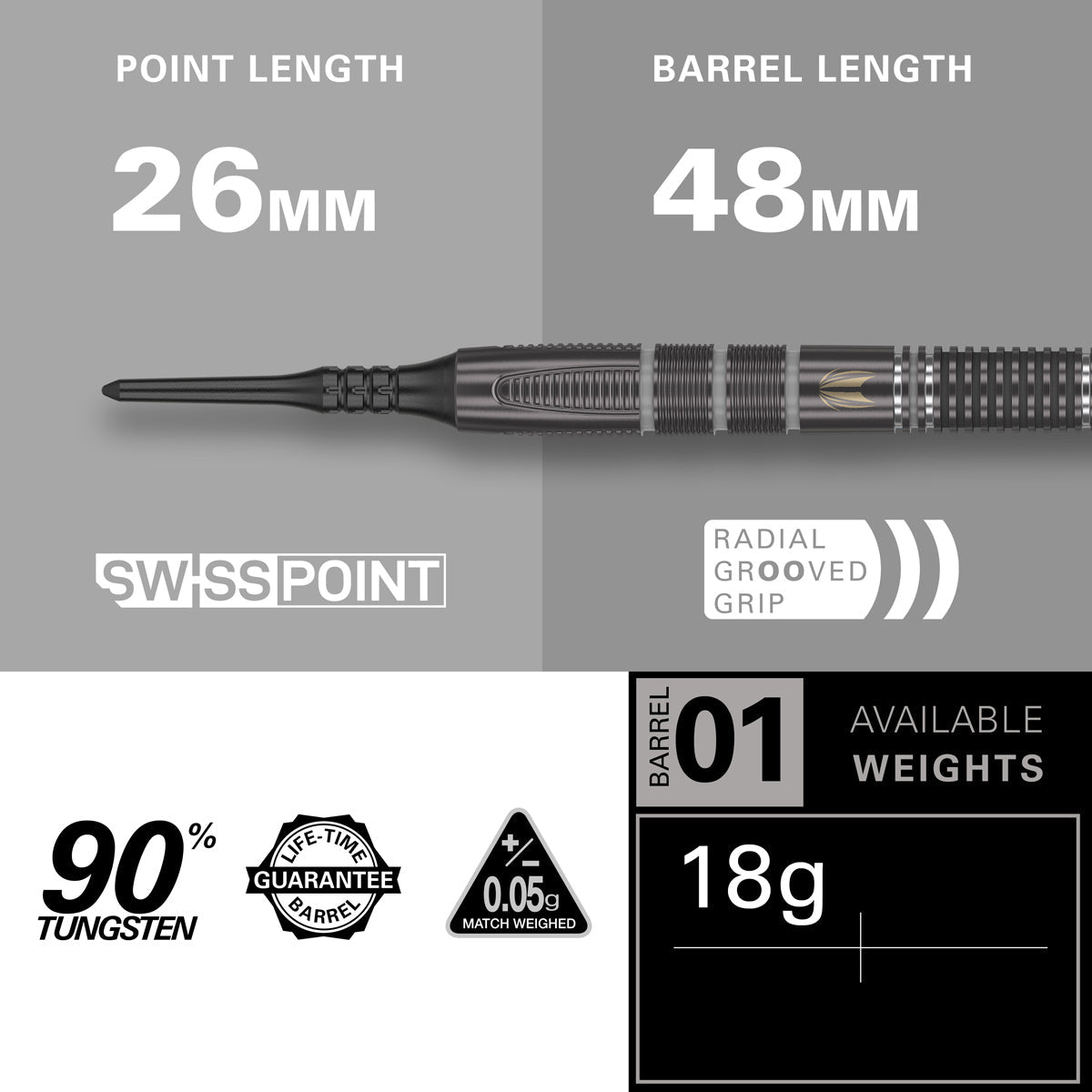 Aspinall X Echo 90% Tungsten Soft Tip Darts by Target - view 5