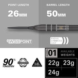 Aspinall x Echo 90% Tungsten SP Steel Tip Darts by Target - view 3
