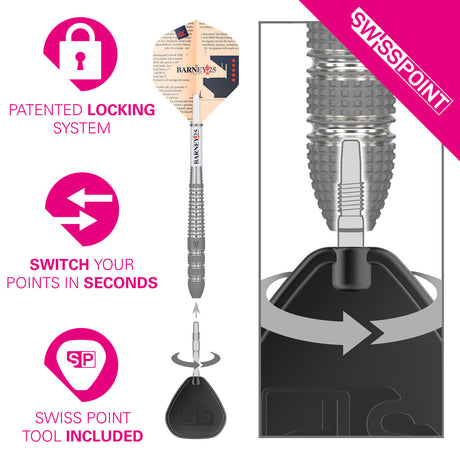 Barney 25 95% Tungsten SP Steel Tip Darts by Target - view 5
