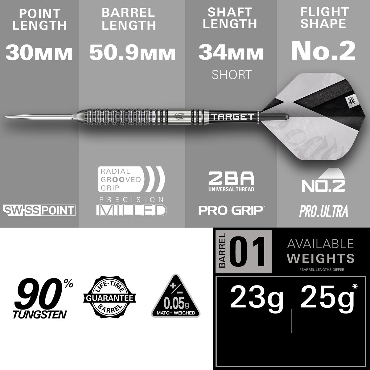 Target Beau Greaves G1 90% Tungsten SP Steel Tip Darts - view 4