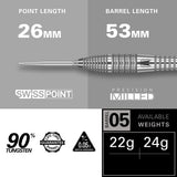 Bolide 05 Swiss Point 90% Tungsten Steel Tip Darts by Target - view 3