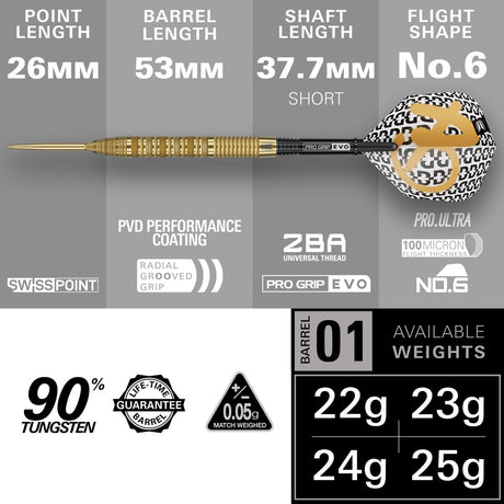 Target Bolide Envy 01 90% Tungsten SP Steel Tip Darts - view 2