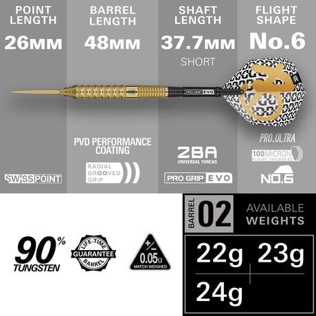 Target Bolide Envy 02 90% Tungsten SP Steel Tip Darts - view 2