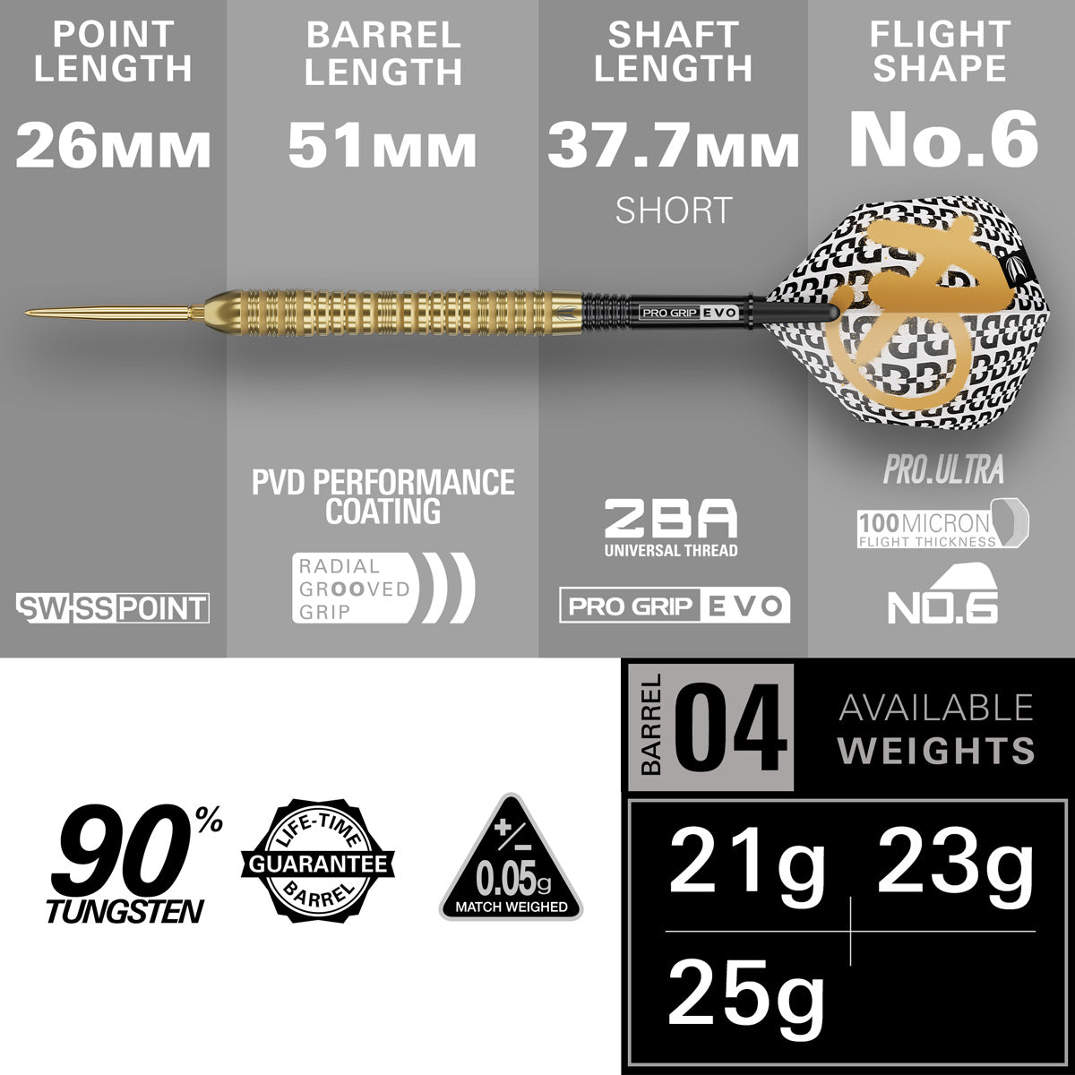 Target Bolide Envy 04 90% Tungsten SP Steel Tip Darts - view 2
