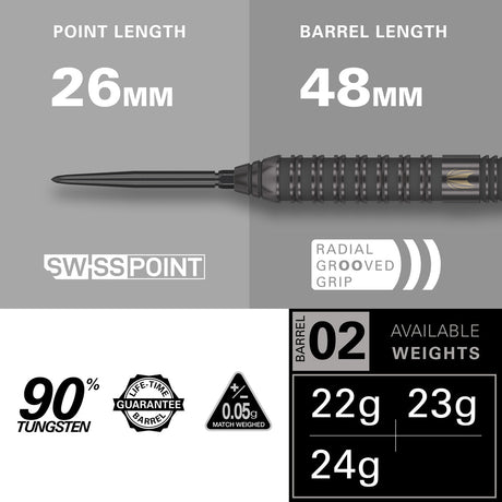 Bolide Void 02 90% Tungsten SP Steel Tip Darts by Target - view 3