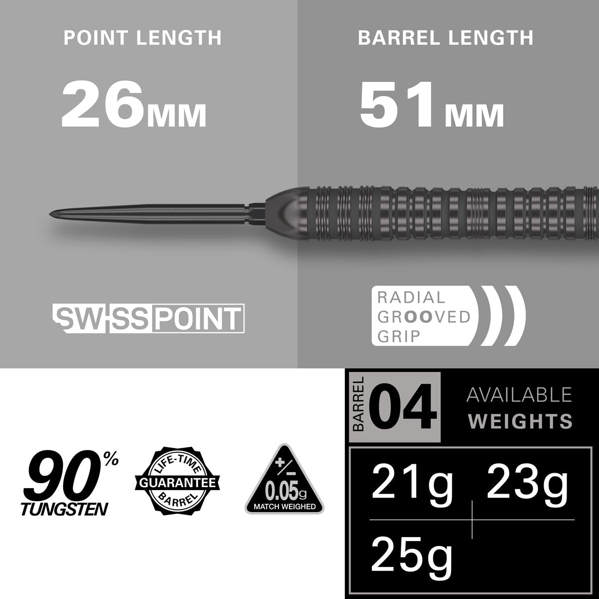 Bolide Void 04 90% Tungsten SP Steel Tip Darts by Target - view 3