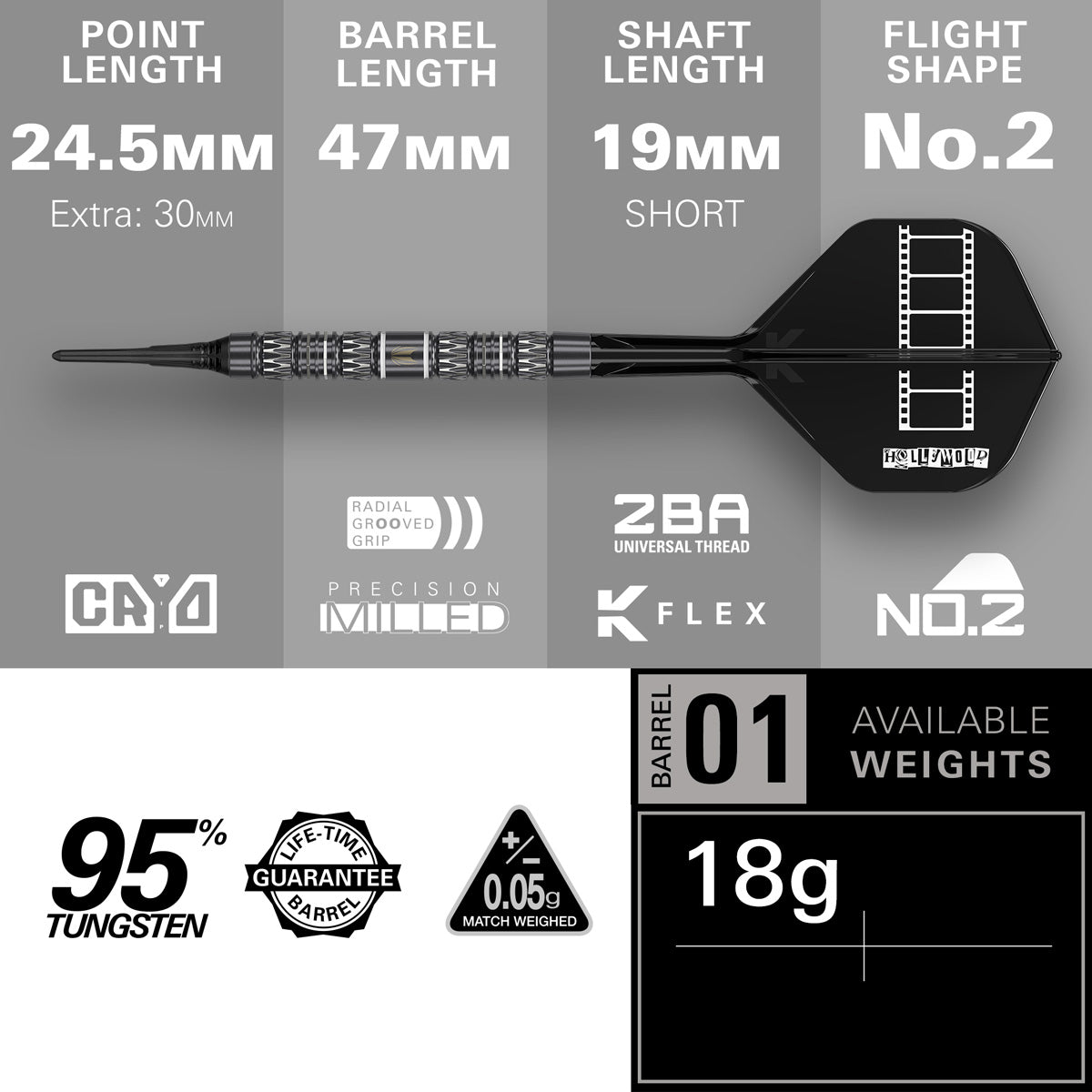 Target Chris Dobey 95K 95% Tungsten Soft Tip Darts - view 4
