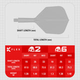 Target Printed Clear K-Flex Integrated Flights & Shafts No6