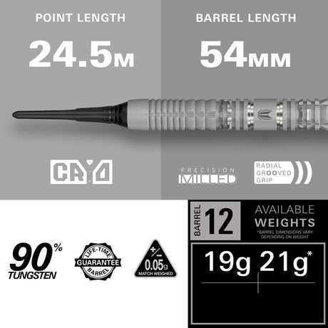 Target Cryo 12 90% Tungsten Soft Tip Darts - view 2