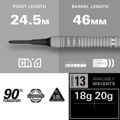 Target Cryo 13 90% Tungsten Soft Tip Darts - view 2