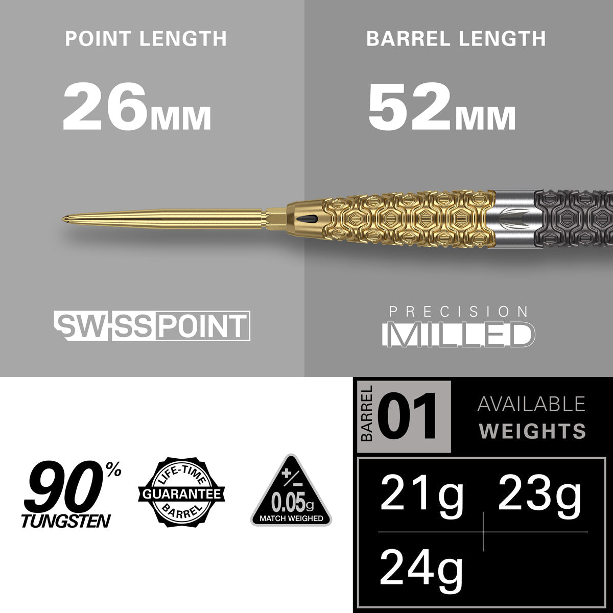 Cult Envy 01 90% Tungsten SP Steel Tip Darts by Target - view 3