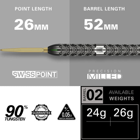 Cult SP02 90% Tungsten Swiss Point Steel Tip Darts by Target - view 3
