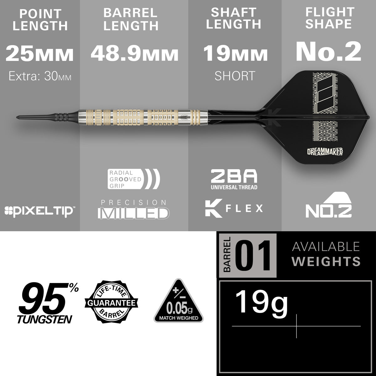 Target Dimitri Van den Bergh 95K 95% Tungsten Soft Tip Darts - view 4