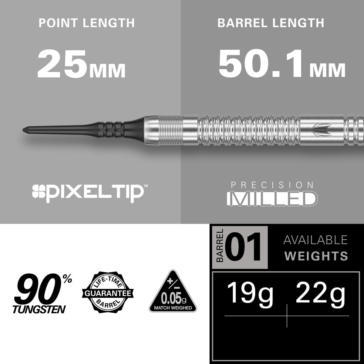 Dimitri van den Bergh G2 90% Tungsten Soft Tip Darts by Target - view 3