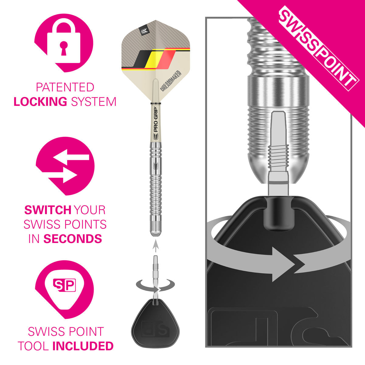 Dimitri van den Bergh G2 90% Tungsten SP Steel Tip Darts by Target - view 3