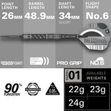 Dimitri Van Den Bergh x Echo 90% Tungsten SP Steel Tip Darts by Target - view 4