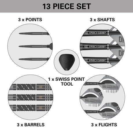 Dimitri Van Den Bergh x Echo 90% Tungsten SP Steel Tip Darts by Target - view 6