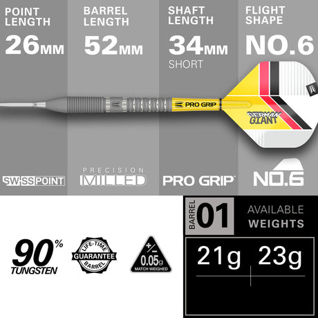 Gabriel Clemens G2 90% Tungsten Swiss Point Steel Tip Darts by Target - view 4