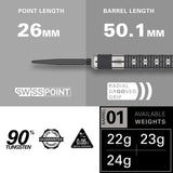 Hollywood Action 90% Tungsten SP Steel Tip Darts by Target - view 4