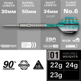 Target Hydro 01 90% Tungsten SP Steel Tip Darts - view 3