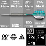 Target Hydro 03 90% Tungsten SP Steel Tip Darts - view 3