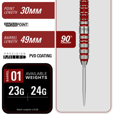 Target Japan Black Marque Spinel Swiss Point 90% Tungsten Steel Tip Darts - view 5