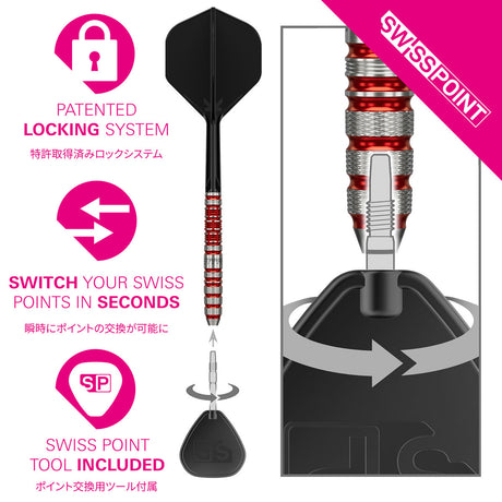 Target Japan Black Marque Spinel Swiss Point 90% Tungsten Steel Tip Darts - view 6