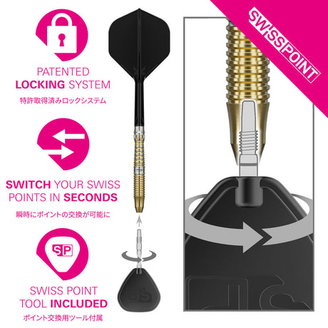 Target Japan Black Marque Enzo Swiss Point 90% Tungsten Steel Tip Darts - view 6