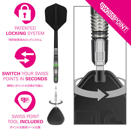 Target Japan Black Marque Lightning G3 90% Tungsten SP Steel Tip Darts - view 2