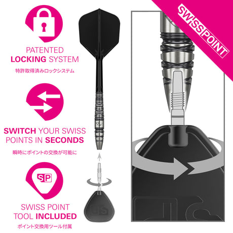 Target Japan Black Marque PW G2 90% Tungsten SP Steel Tip Darts - view 3